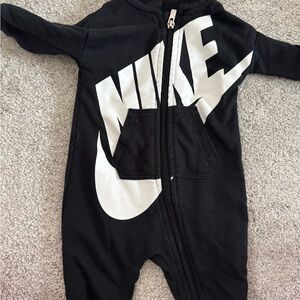 Nike Black Footies One Piece with Bold Swoosh